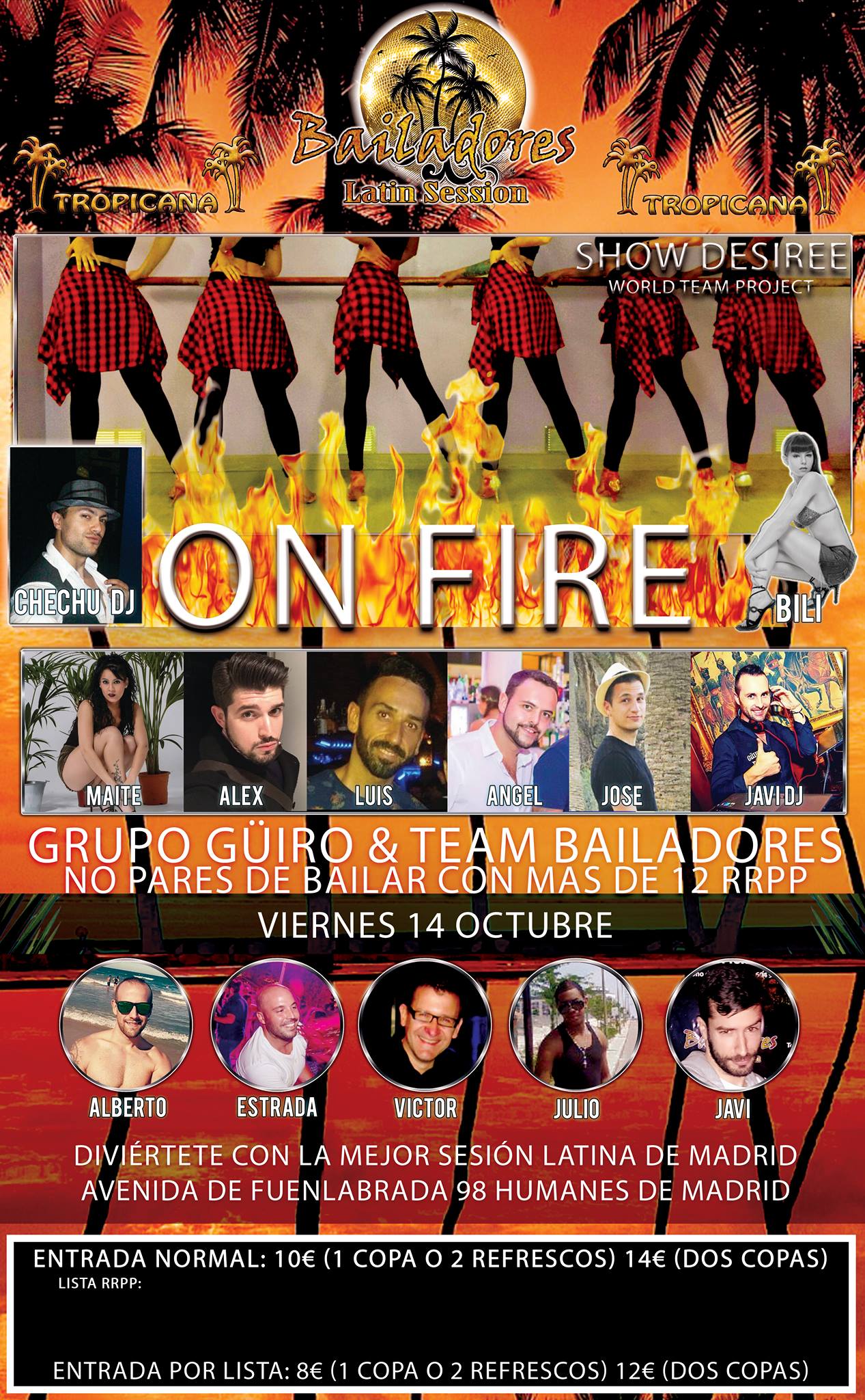 On Fire en Bailadores Latin Session sala Tropicana