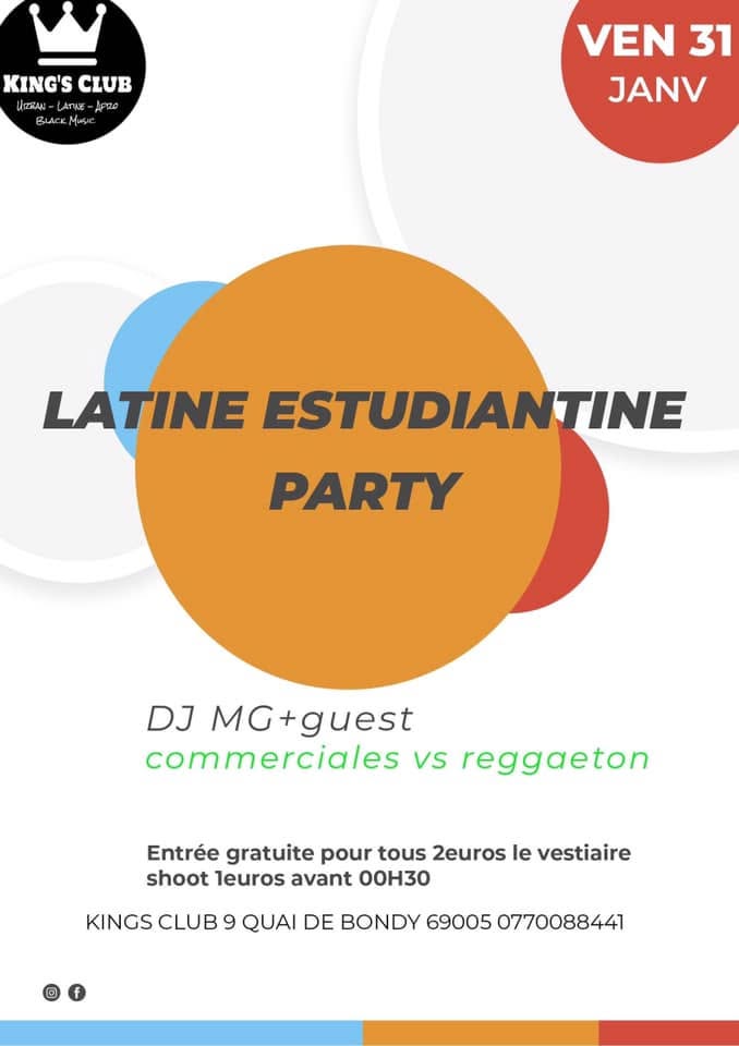 Latine estudiantine party - Vendredi 31 janvier
