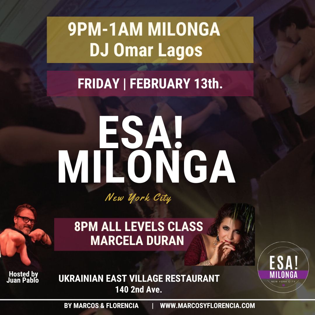 ESA! Milonga Where NYC Dances Tango on Fridays