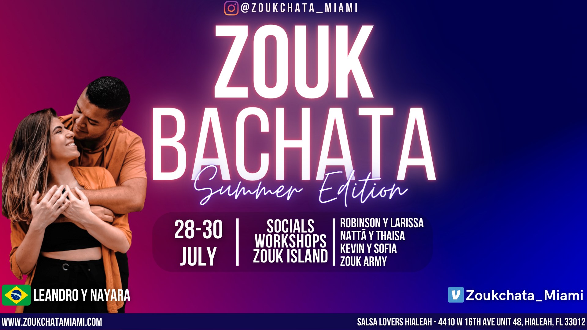 Zoukchata: Miami's Largest Brazilian Zouk & Sensual Bachata Social - Summer Edition