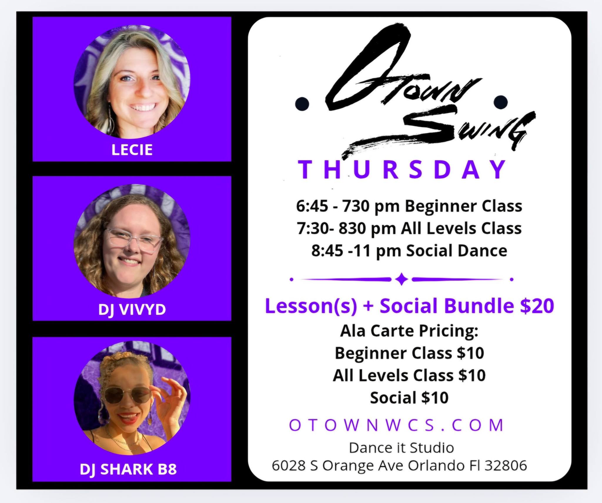 OTown Thursday Night WCS Class & Social Dance