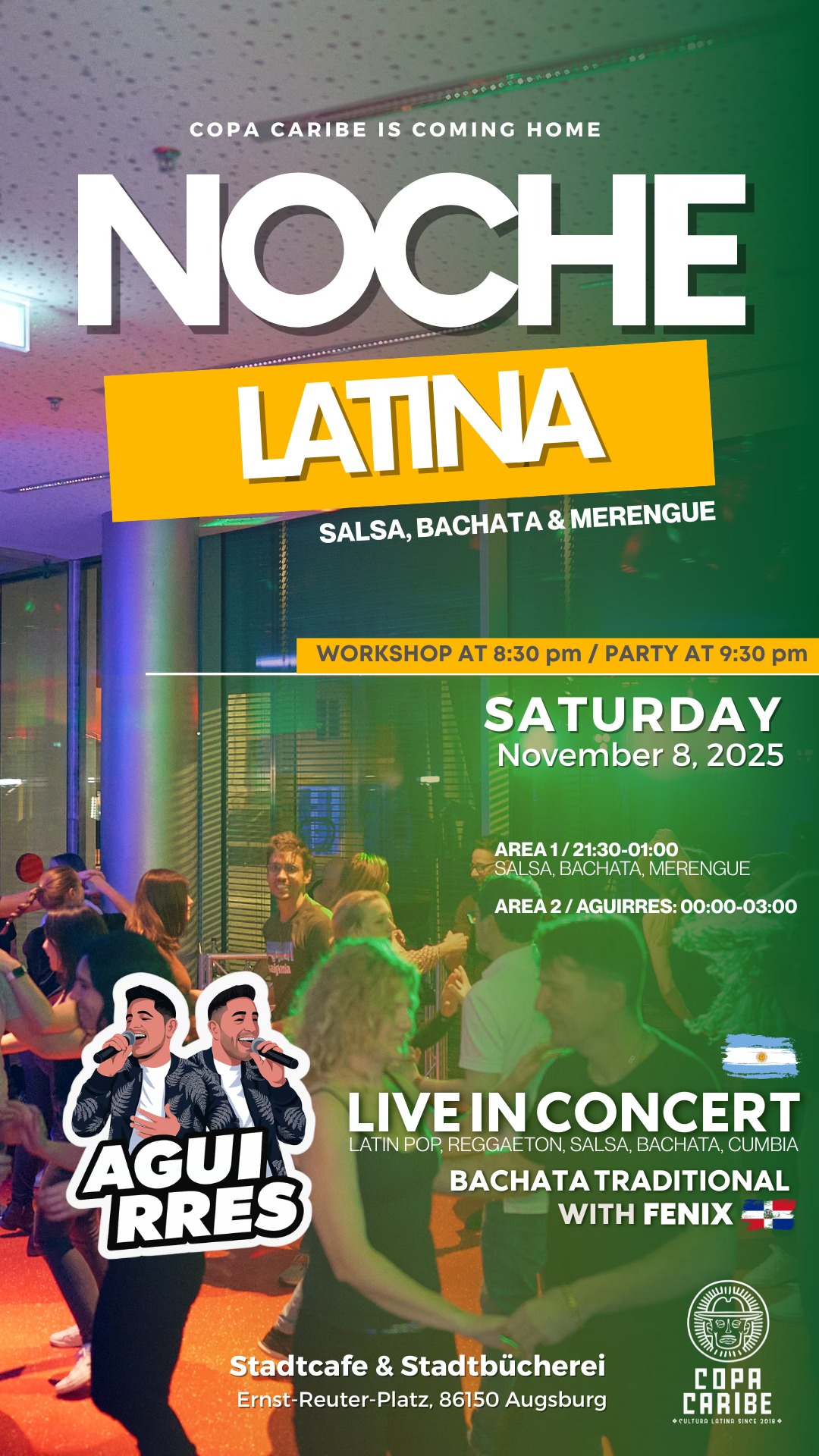 Salsa & Bachata Party + Live Konzert im Stadtcafe & Sparkassenforum