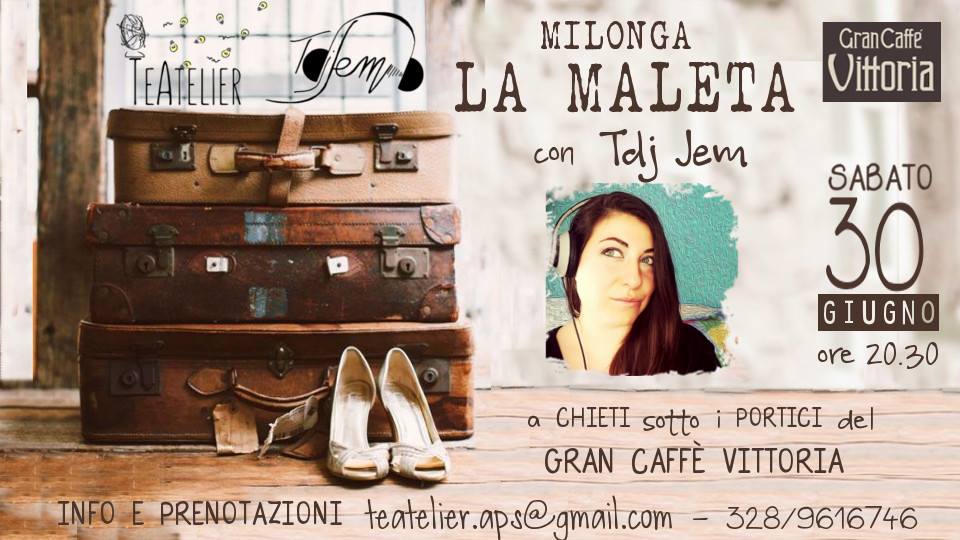 Milonga La Maleta sotto i portici del Caffè Vittoria con Tdj Jem