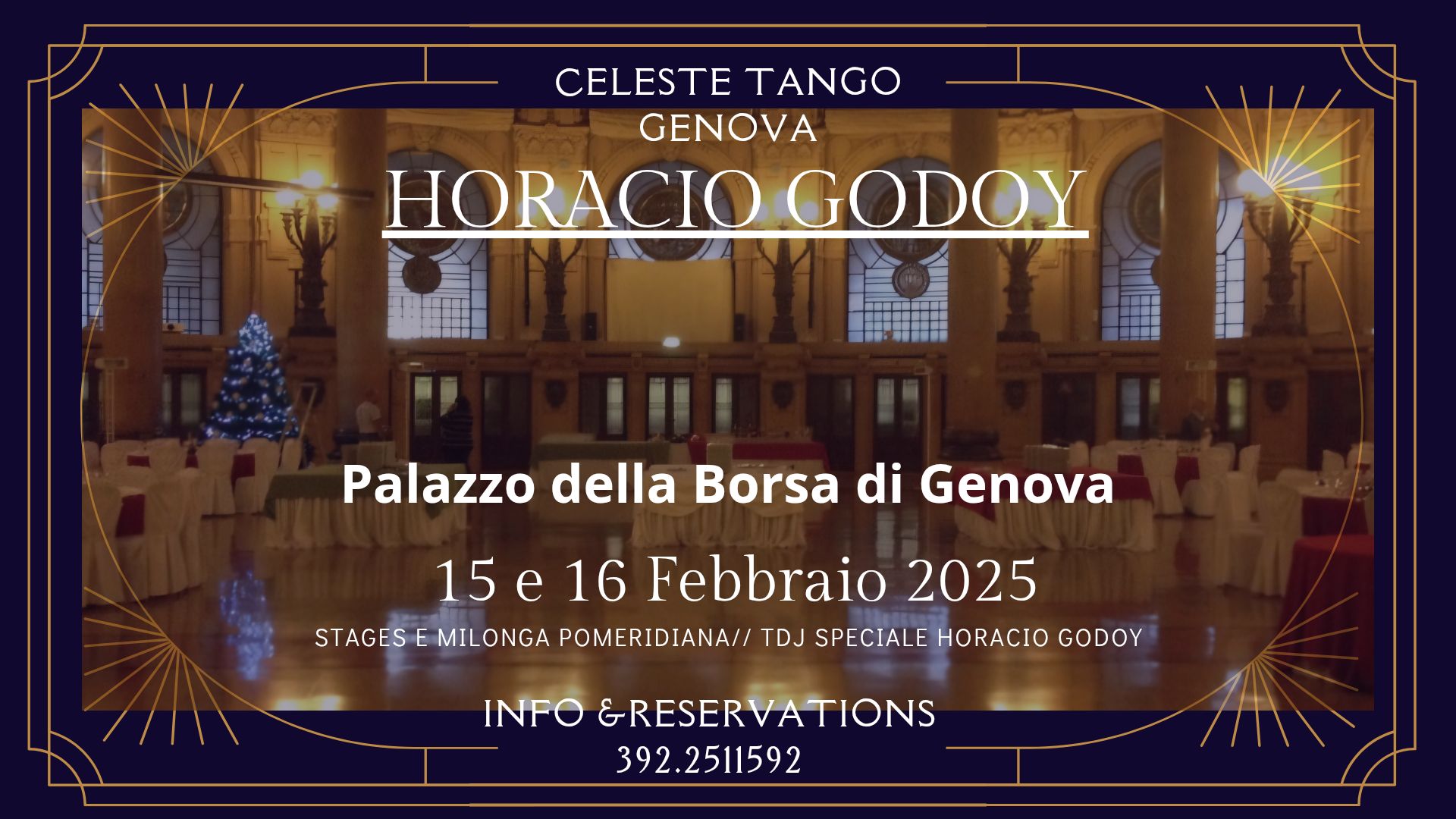 Sabato e Domenica Horacio Godoy a Genova 15 e 16 febbraio: Milonga Azul e Milonga del The