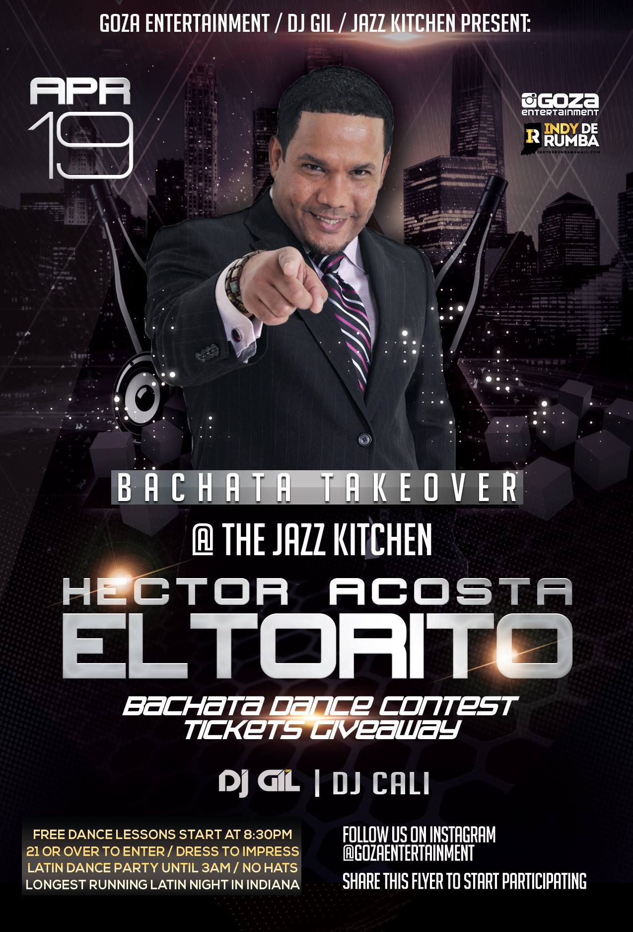El Torito Bachata Takeover at JAZZ Kitchen Tickets Giveaway