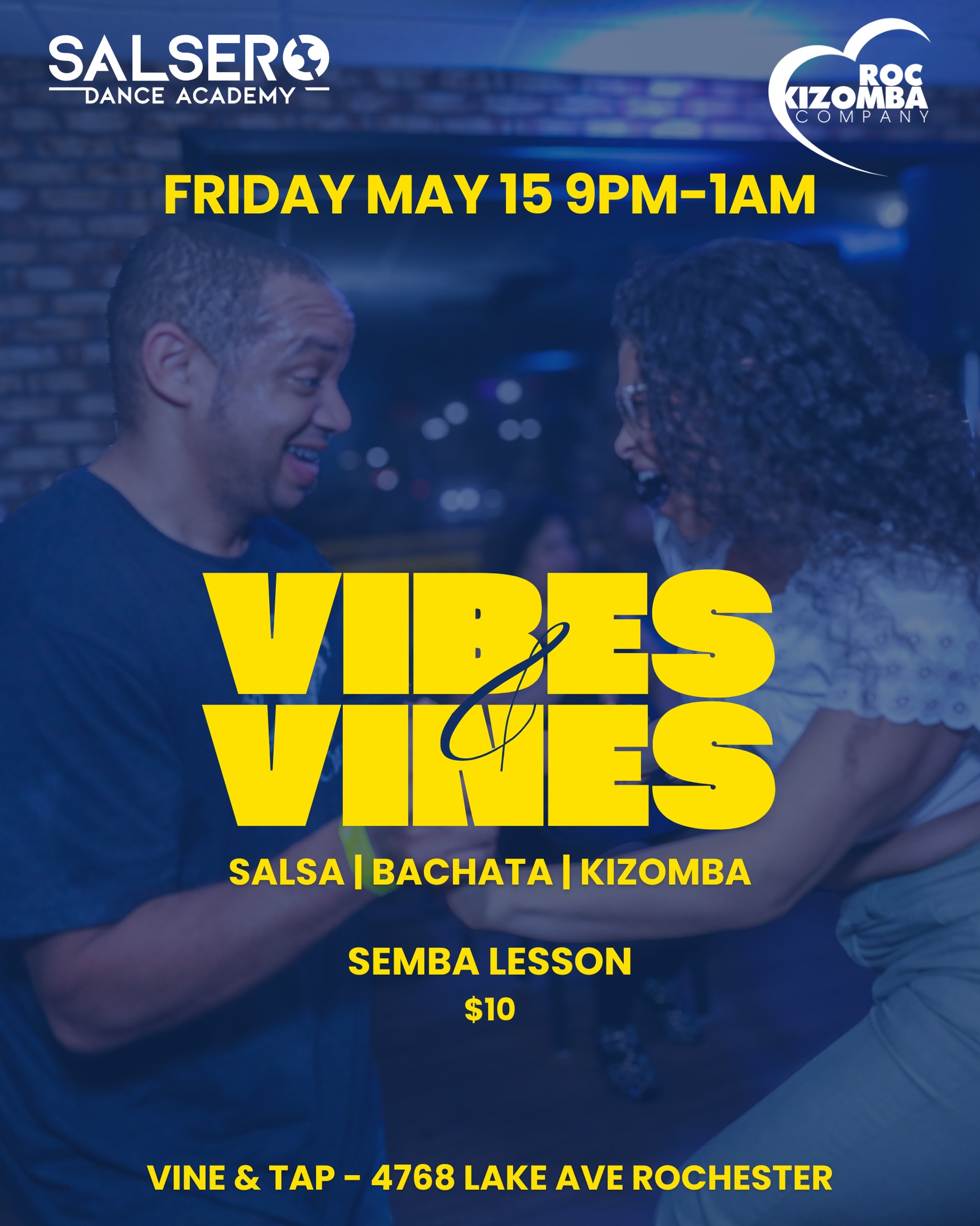 Vibes & Vines at Vine & Tap THIS Friday 9PM-1AM - Semba Lesson