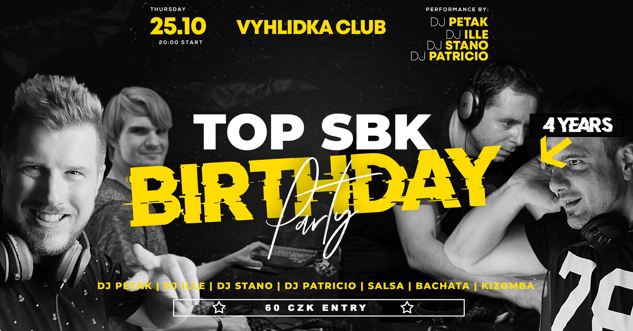 NAROZENINOVÁ SBK NEBESKÁ PARTY - 4 ROKY - DJ PEŤÁK DJ STANO DJ PATRICIO DJ ILLE