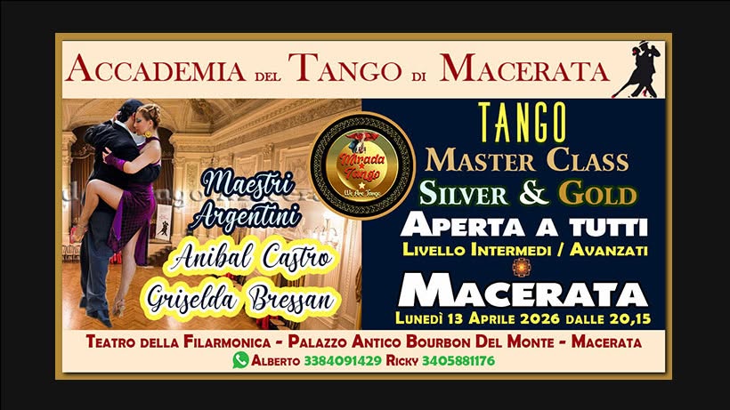 💃Tango Master Class aperta a tutti con Anibal Castro e Griselda Bressan