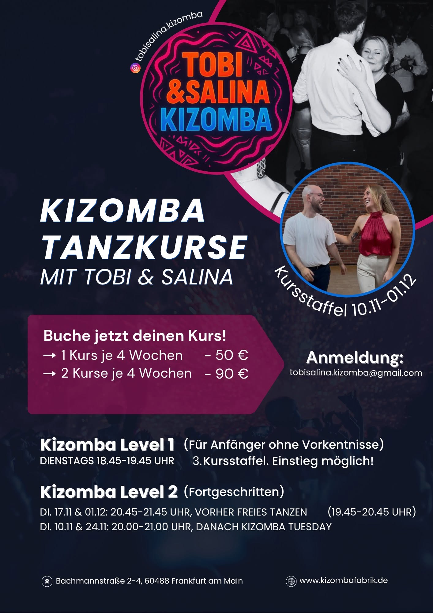 Kizomba Tanzkurse im Club21 (ehemalig Kizomba Fabrik)