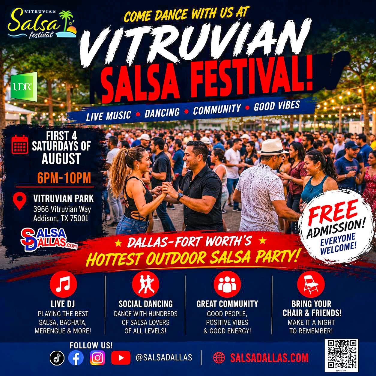 Vitruvian Salsa Festival 2026 Free Salsa in Addison, TX