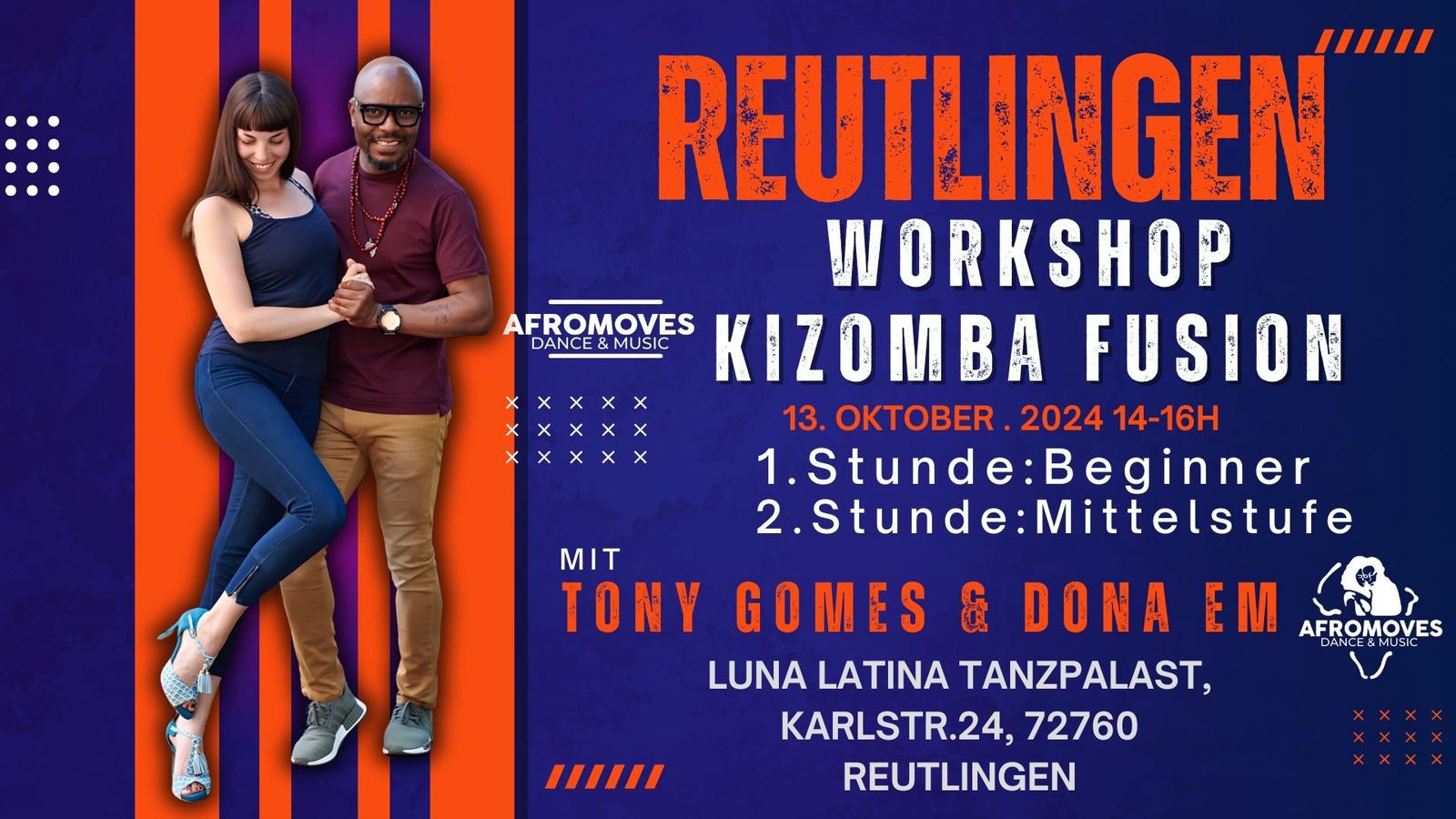 Kizomba Fusion Workshop mit Tony Gomes & Dona eM in Reutlingen