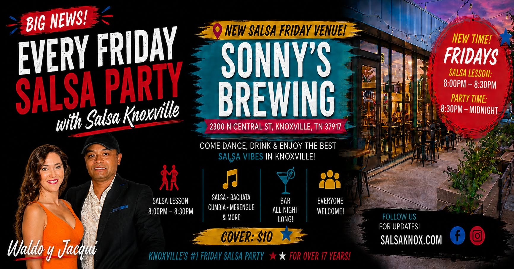 The Friday Salsa Party at SONNY'S BREWING Knoxville, TN