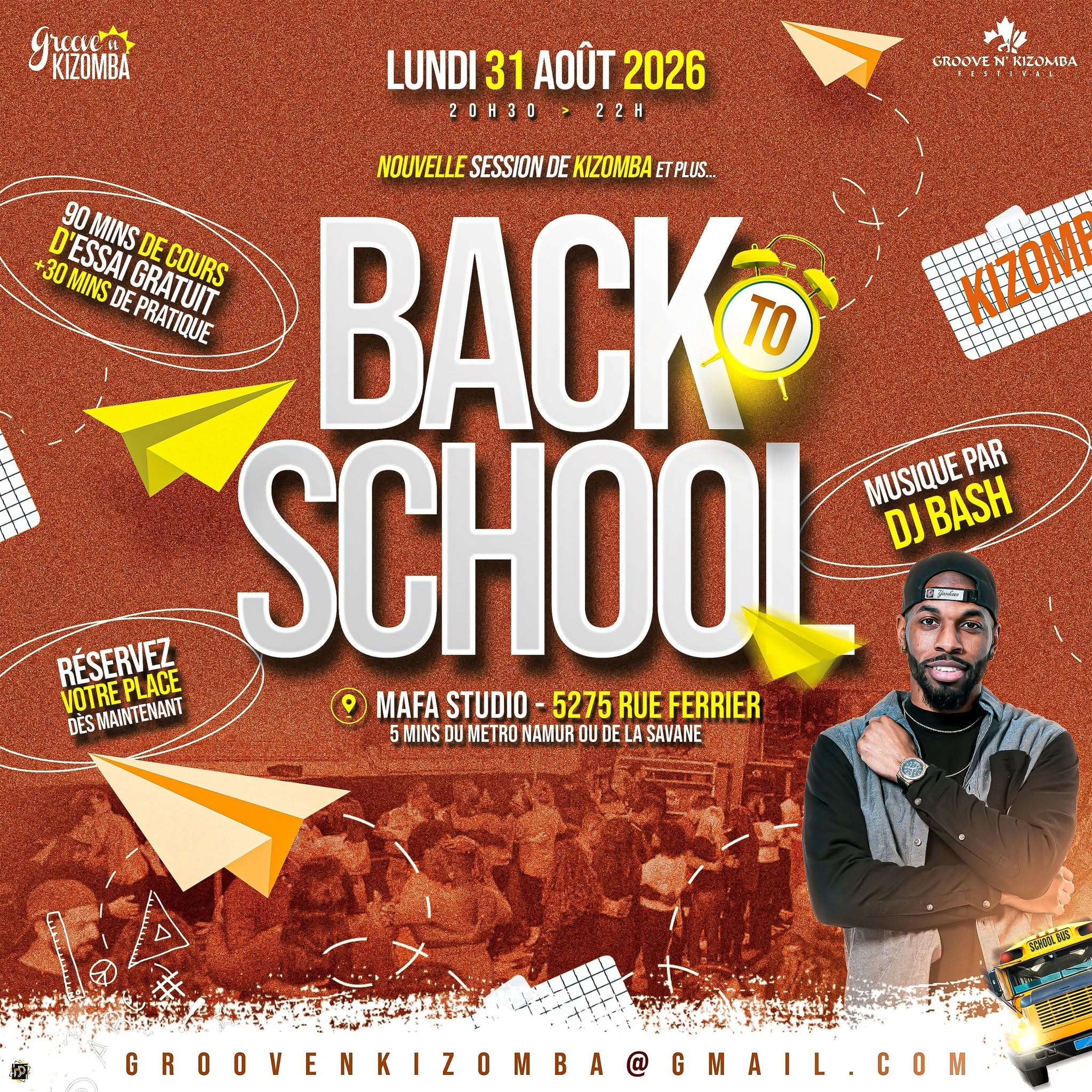 💥BACK TO SCHOOL - 90 MINS D'ESSAI DE KIZOMBA GRATUIT - LUNDI 31 AOÛT 2026💥