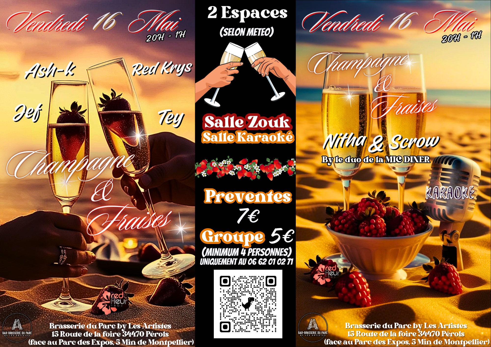 Champagne 🥂 Fraises 🍓 2 Espaces ⭐️ Ambiance Zouk ⭐️ Ambiance Karaoké