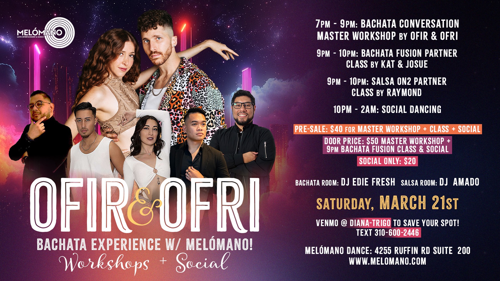 The Ofir & Ofri Bachata Experience Workshop + Social w Melómano! 3 21