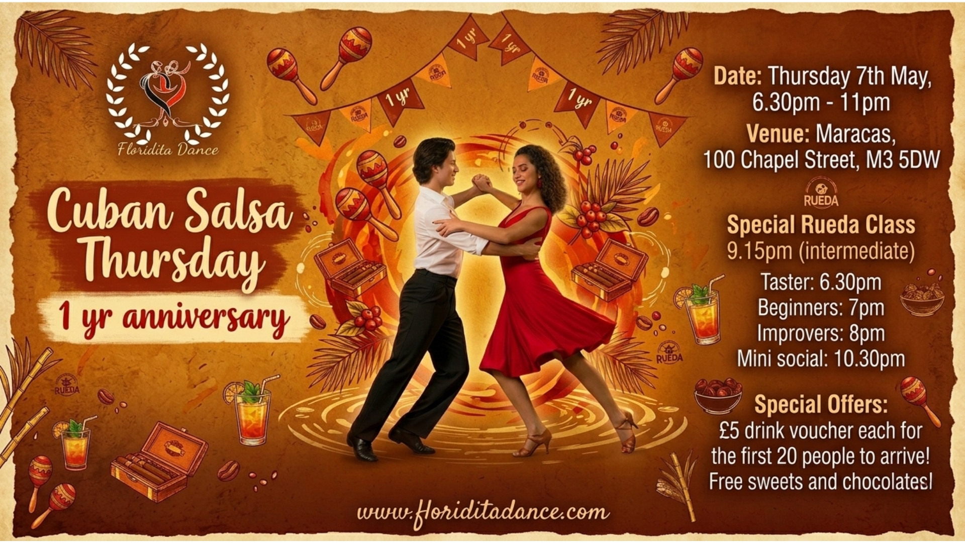 💥Cuban Salsa Thursday💥 1 Year Anniversary💥Free Drinks