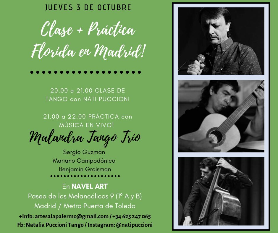 Clase + práctica Florida Madrid: Malandra tango trío