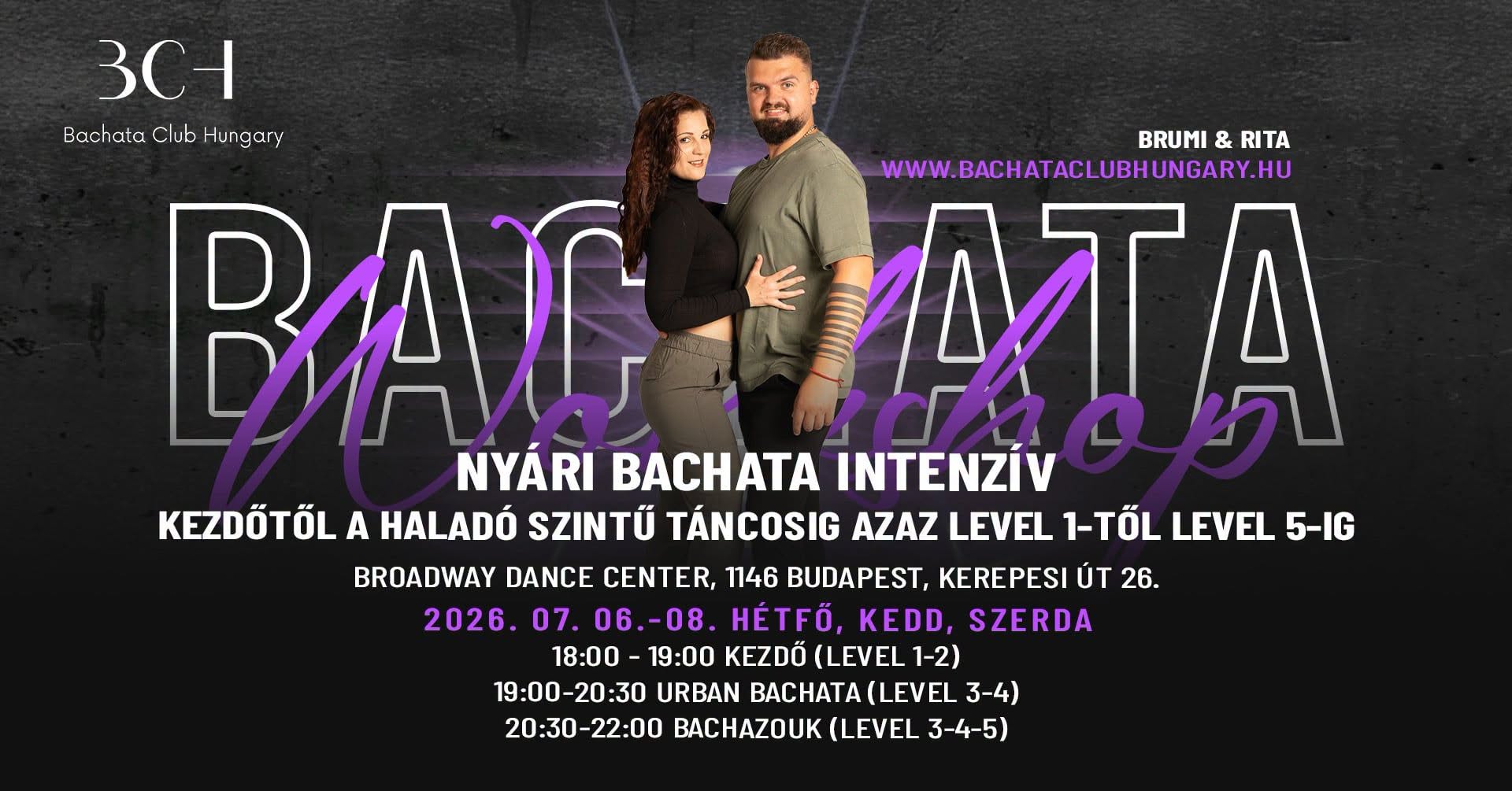 ☀️ NYÁRI BACHATA INTENZÍV júliusban Brumi & Rita ☀️