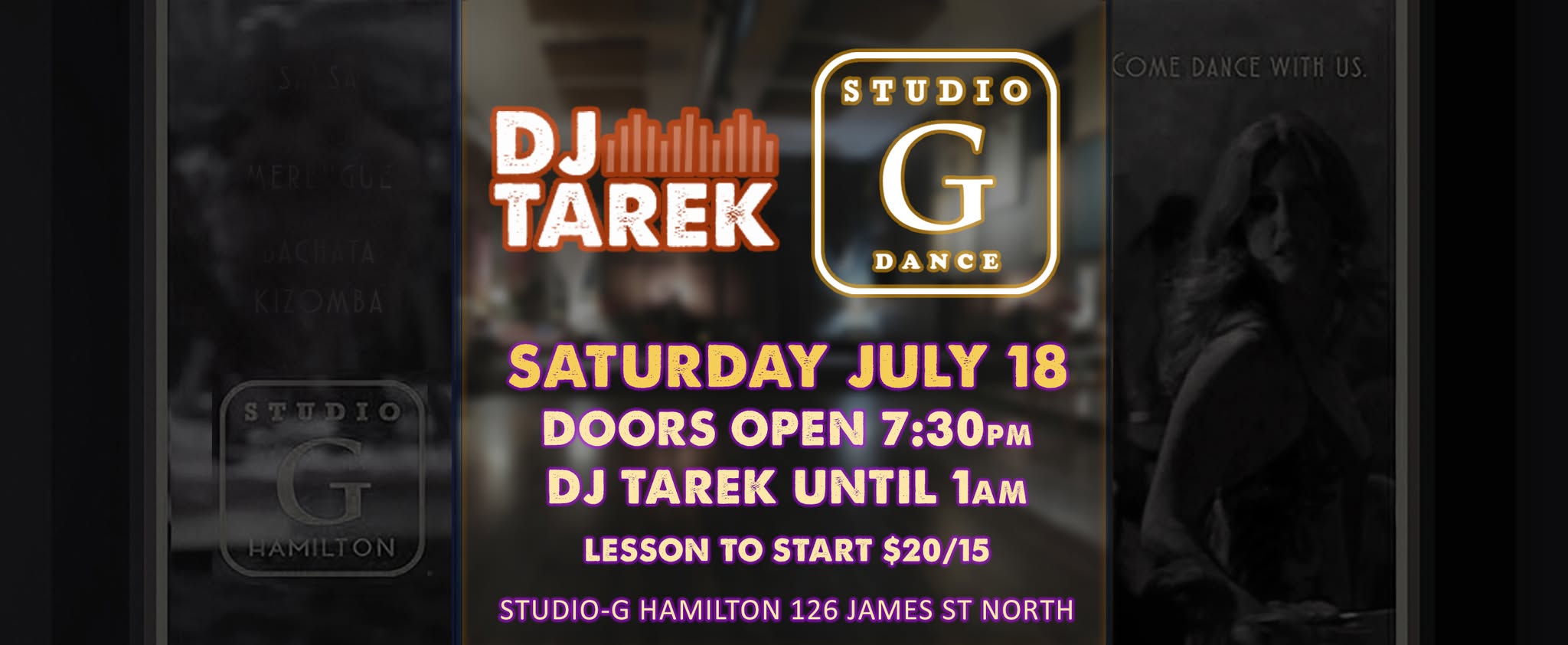 STUDIO-G HAMILTON feat DJ TAREK Saturday Salsa Bachata Social