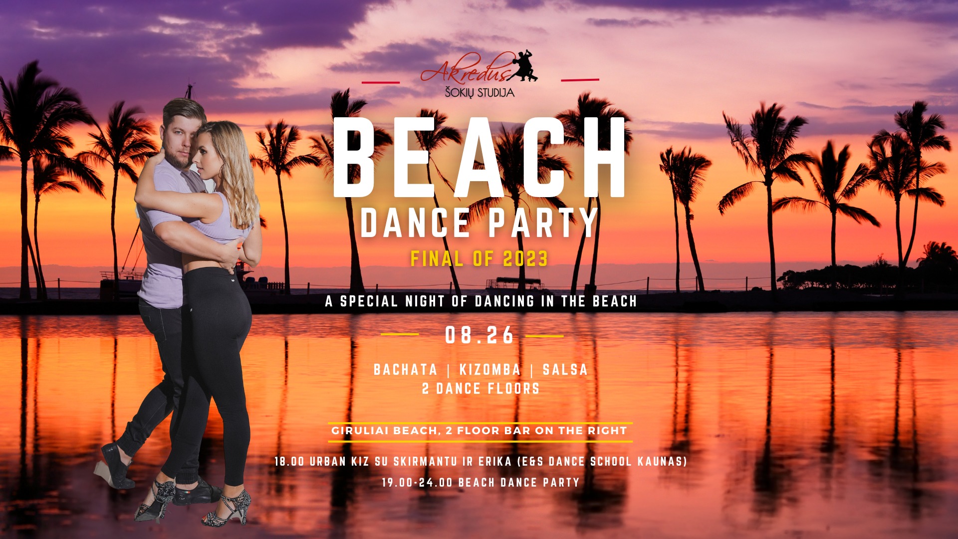Beach Dance Party #5 Final of 2023 August 26th Bachata Kizomba Salsa Party!