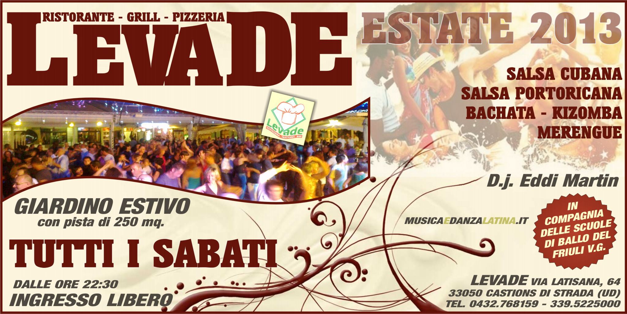 LEVADE Estate 2013 Sabato 3 Agosto Stage GRATUITO di KIZOMBA con la Scuola El Malecon