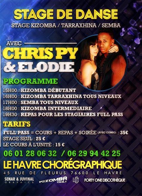 STAGE DE DANSE *** KIZOMBA TARRAXHINA SEMBA *** avec CHRIS PY et ELODIE