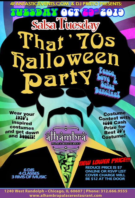 Salsa Tuesday '70s Halloween Party at Alhambra - Dress Up!