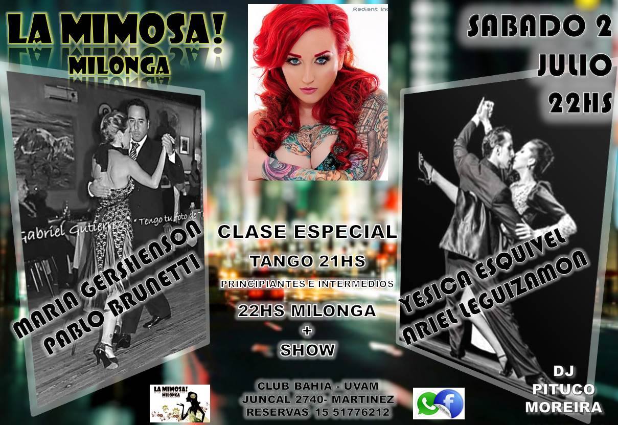 La Mimosa Milonga 2 de Julio desde las 21hs. Milonga Fest!