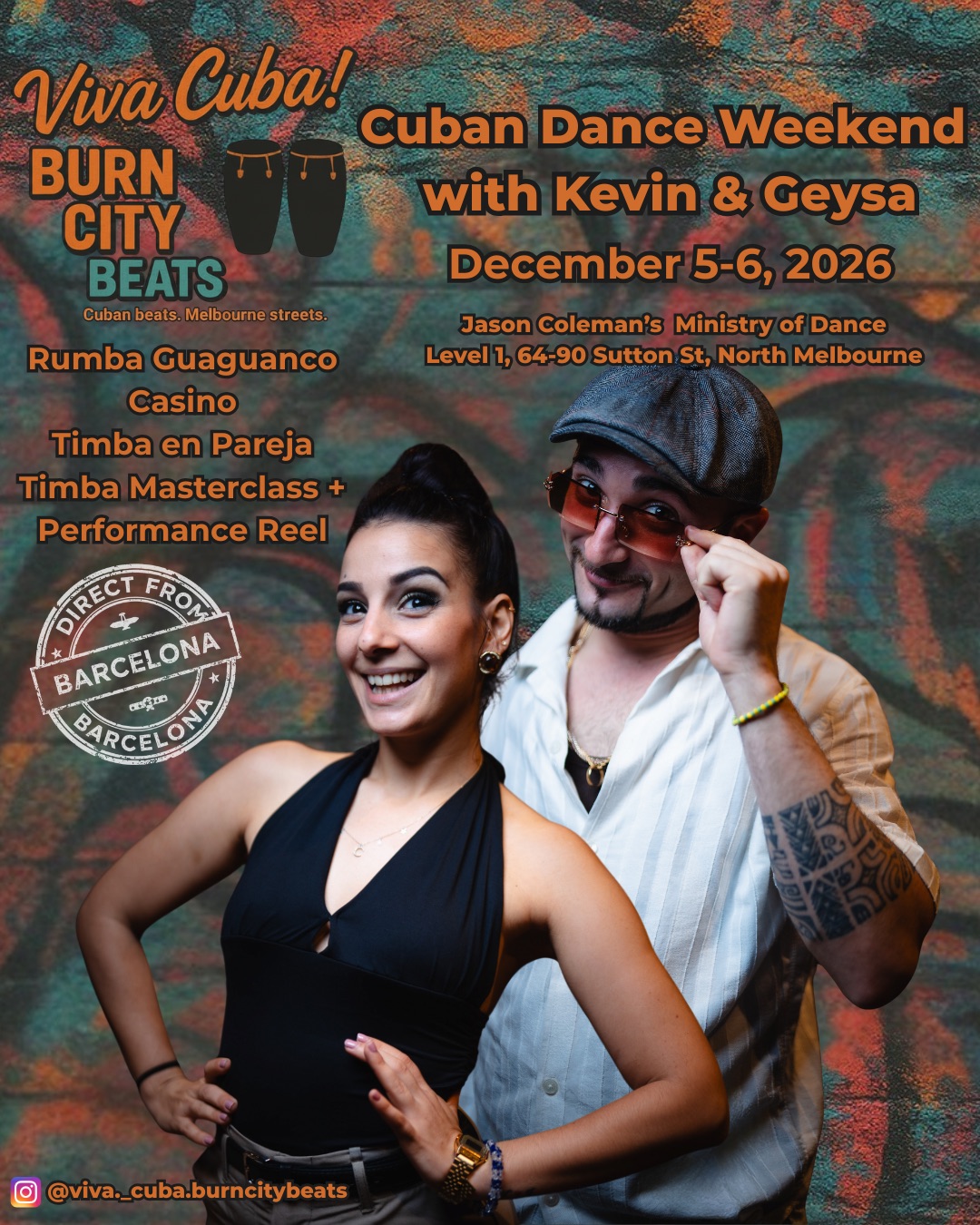 Viva Cuba! Burn City Beats - Cuban Dance Weekend with Kevin & Geysa