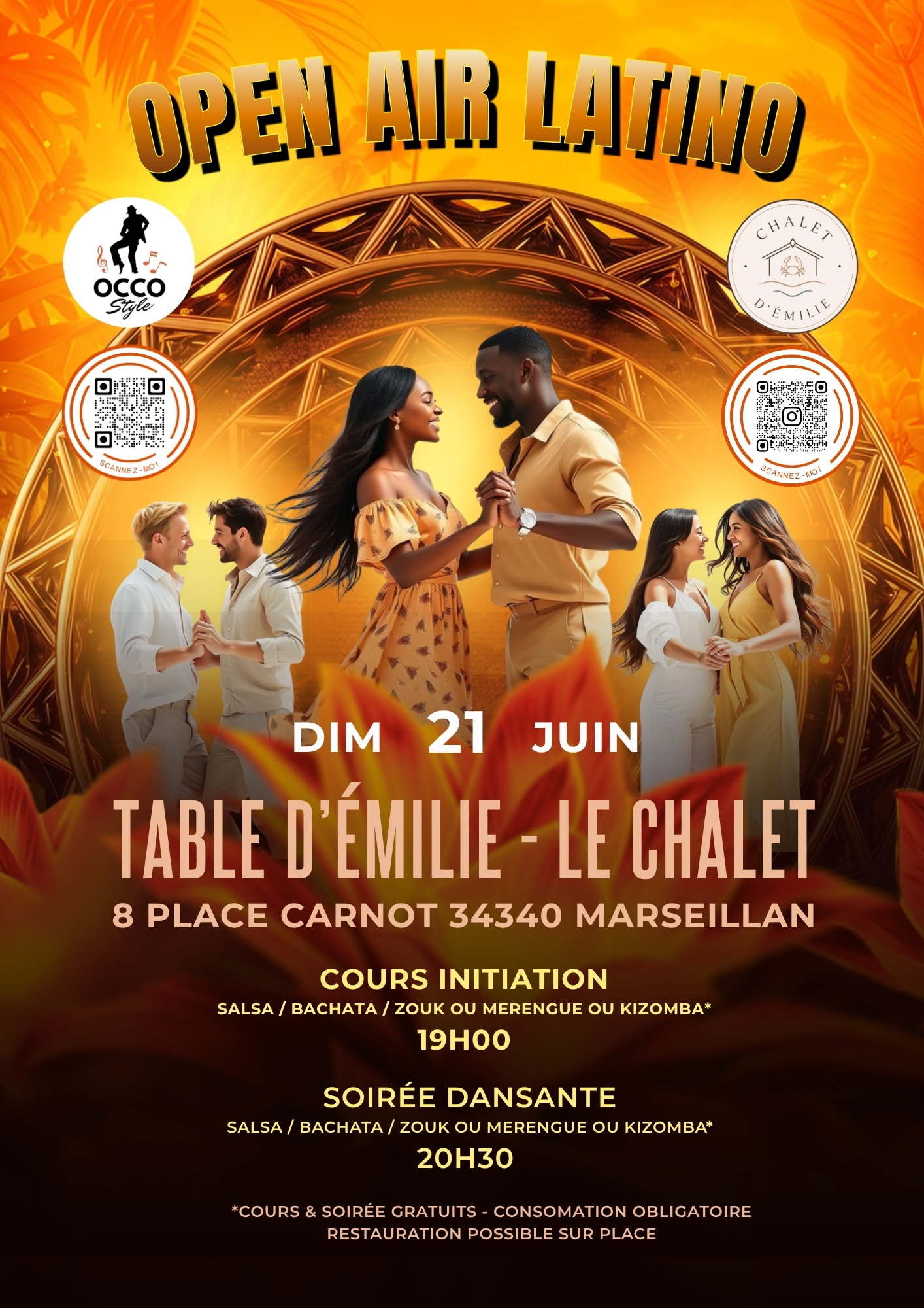 soirée Open Air Latino au Chalet d'Émilie à Marseille Ville by Occo Style