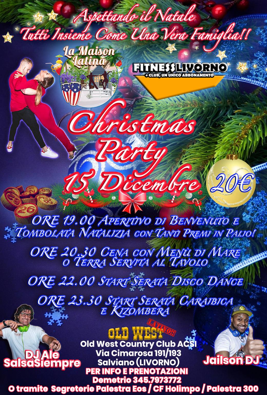 Sabato 15 Dicembre : Christmas Party all' Old West Latino!