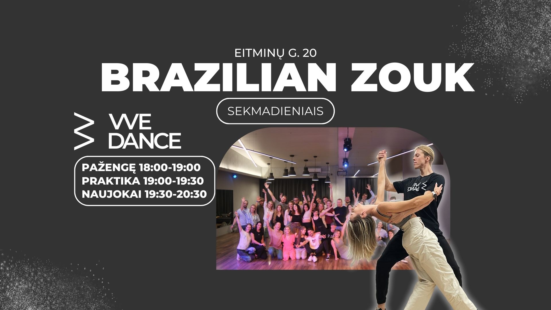 Brazilian Zouk pradedantiems nuo rugsėjo 8d.