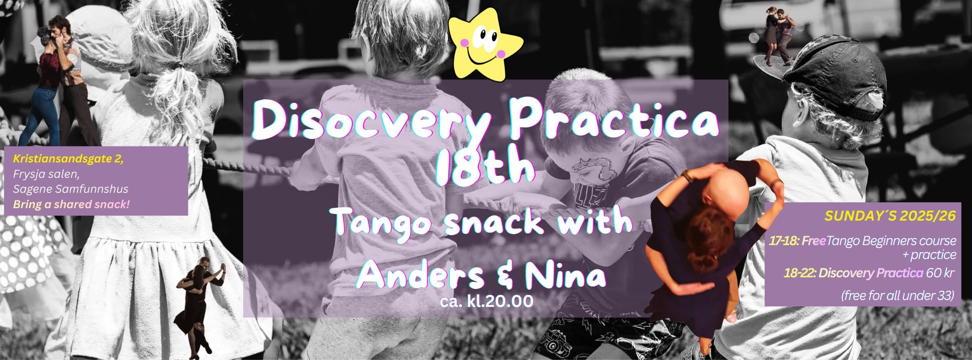 Discovery Practica - 18.jan (FREE tango beginnersclasses)