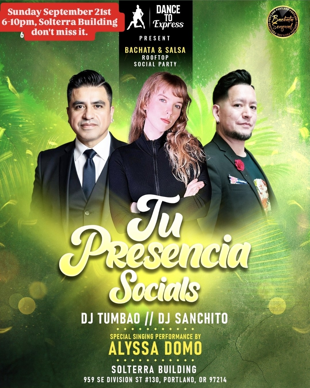 Tu Presencia socials Bachata y Salsa Rooftop social