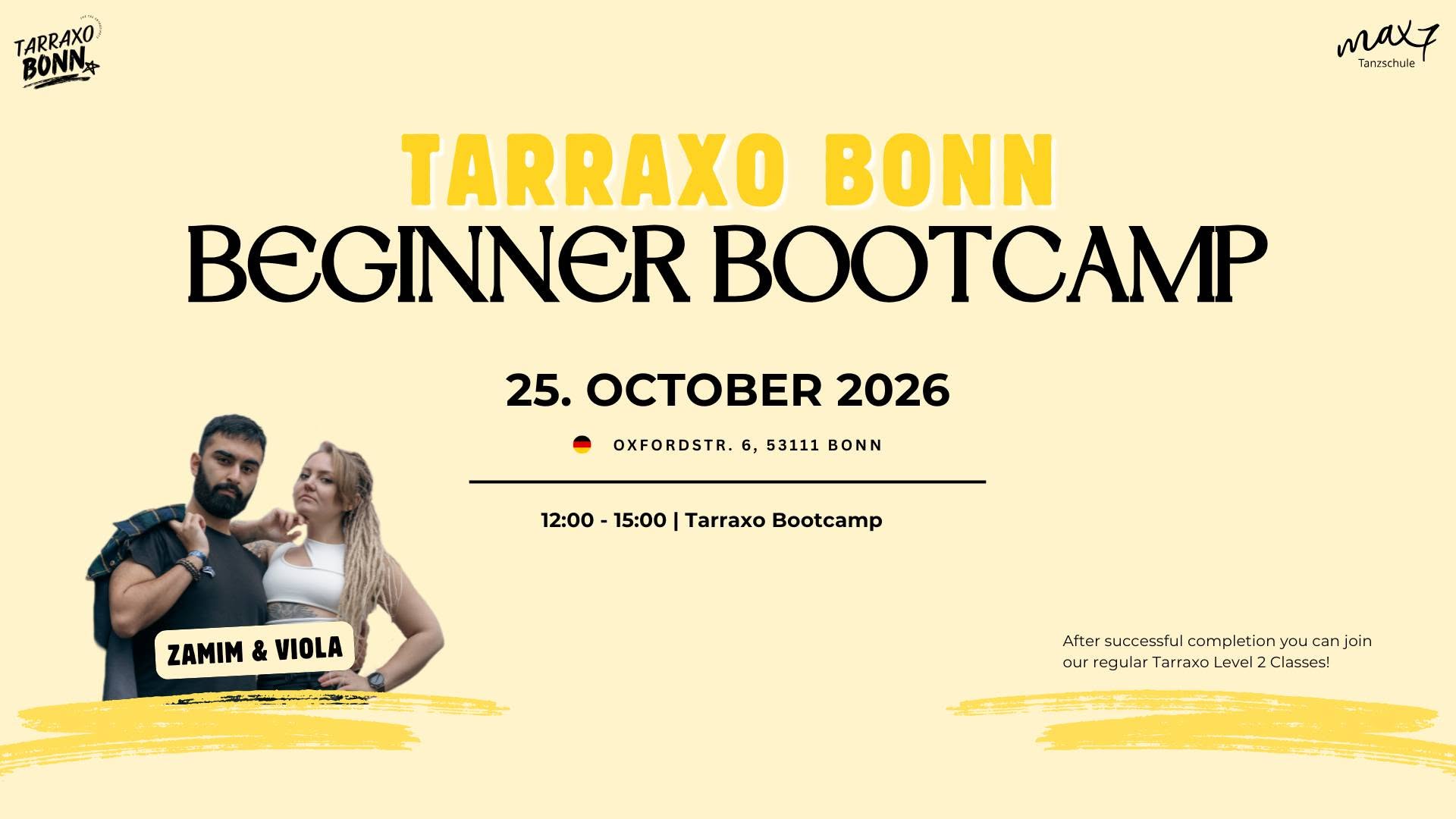 Tarraxo Bonn Beginner Bootcamp October 25th