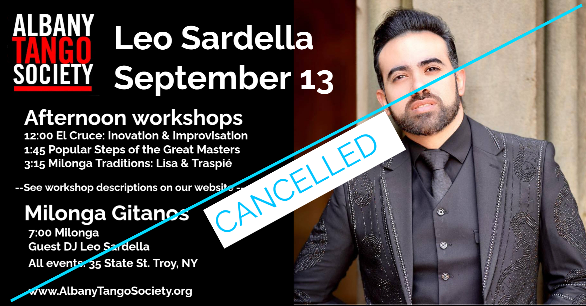 CANCELLED Leo Sardella Tango Workshops