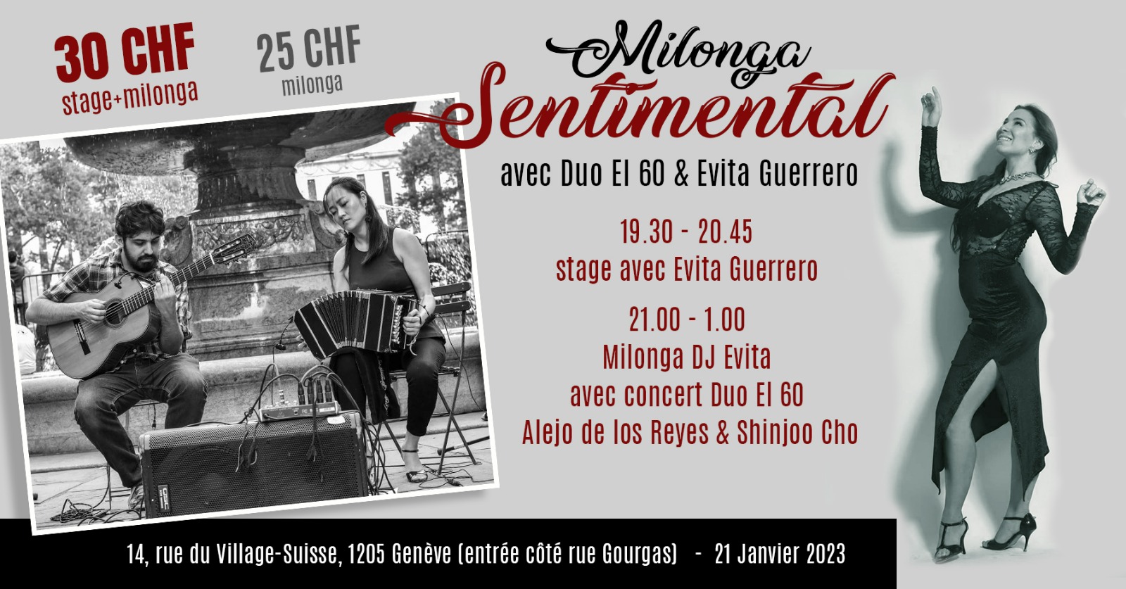 Milonga Sentimental + Duo El 60 + Evita Guerrero
