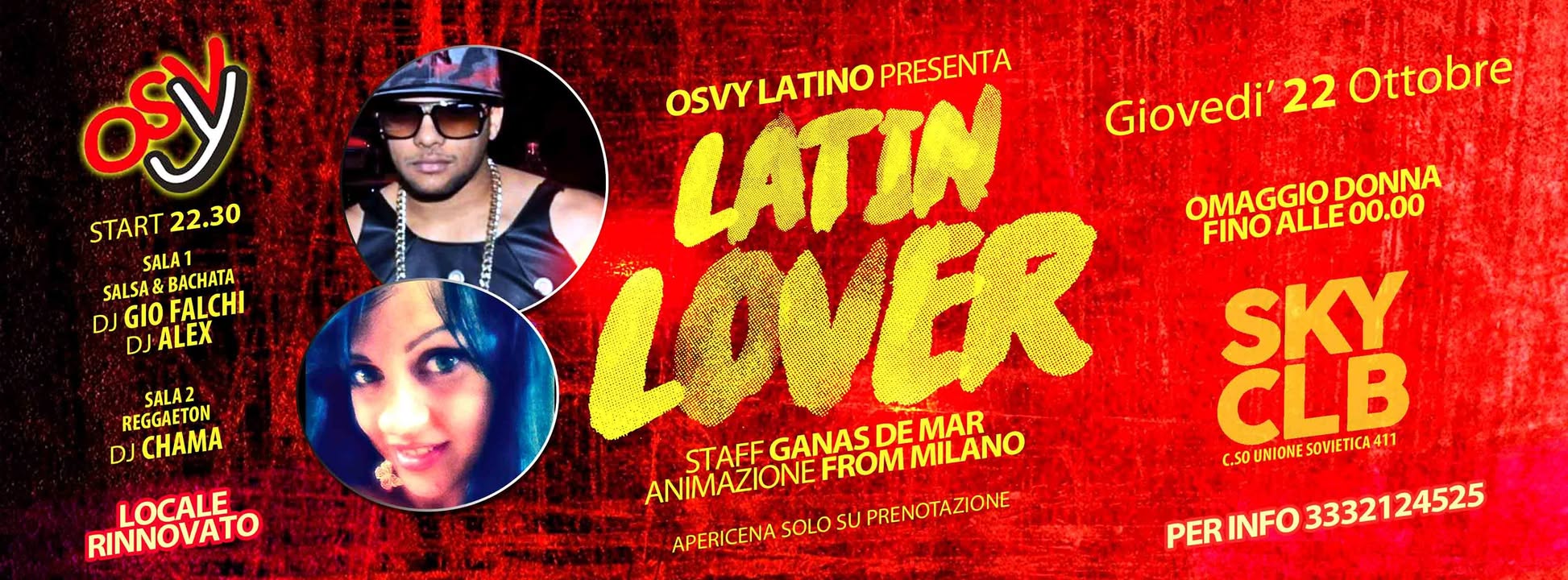 Giovedi' 29 Ottobre LATIN LOVER SKYCLB (Ganas)