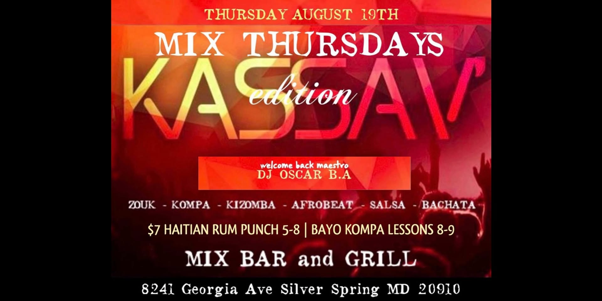 MIX Thursdays"KASSAV"edition welcomes back DJ OSCAR & BAYO KOMPA lessons