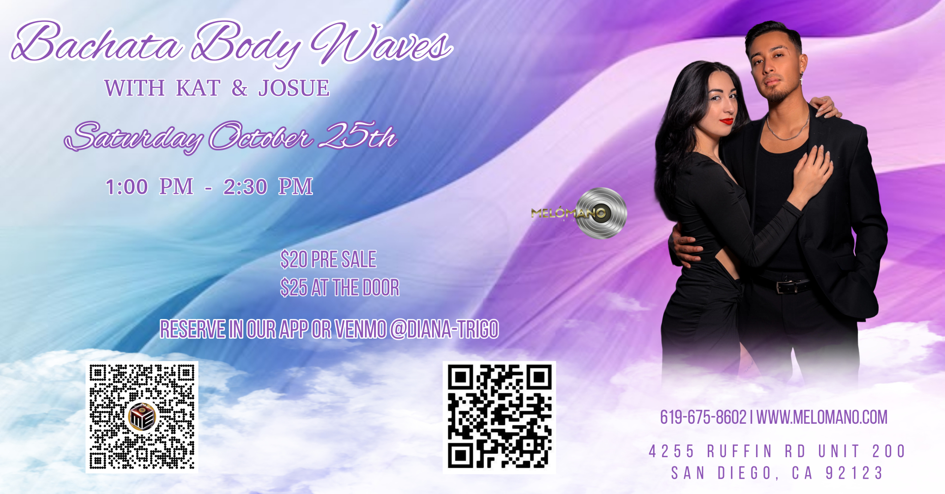 Bachata Body Waves Workshop with Kat & Josue! 10 25