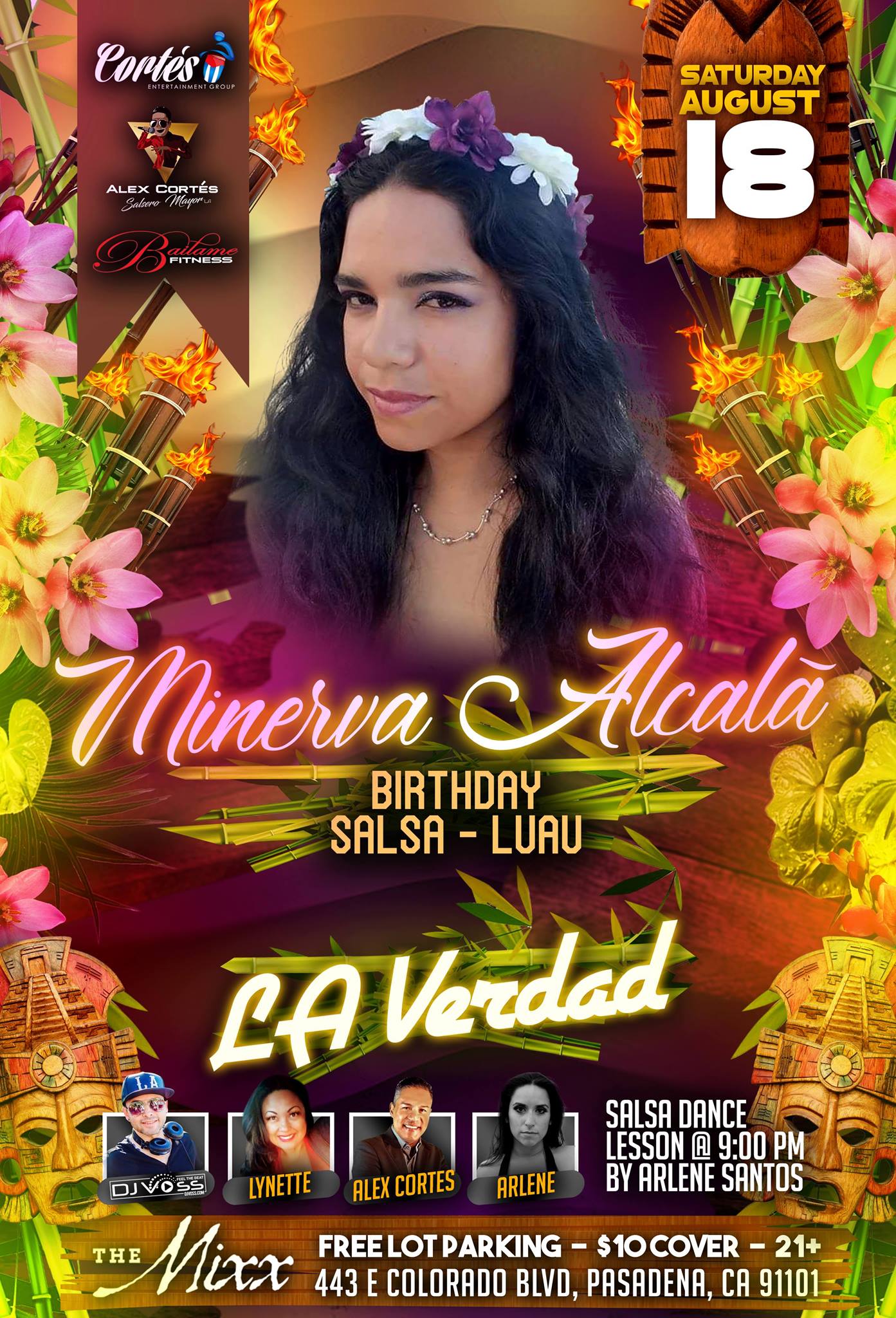 Minerva's Salsa Luau Birthday Party with La Verdad LIVE on Stage