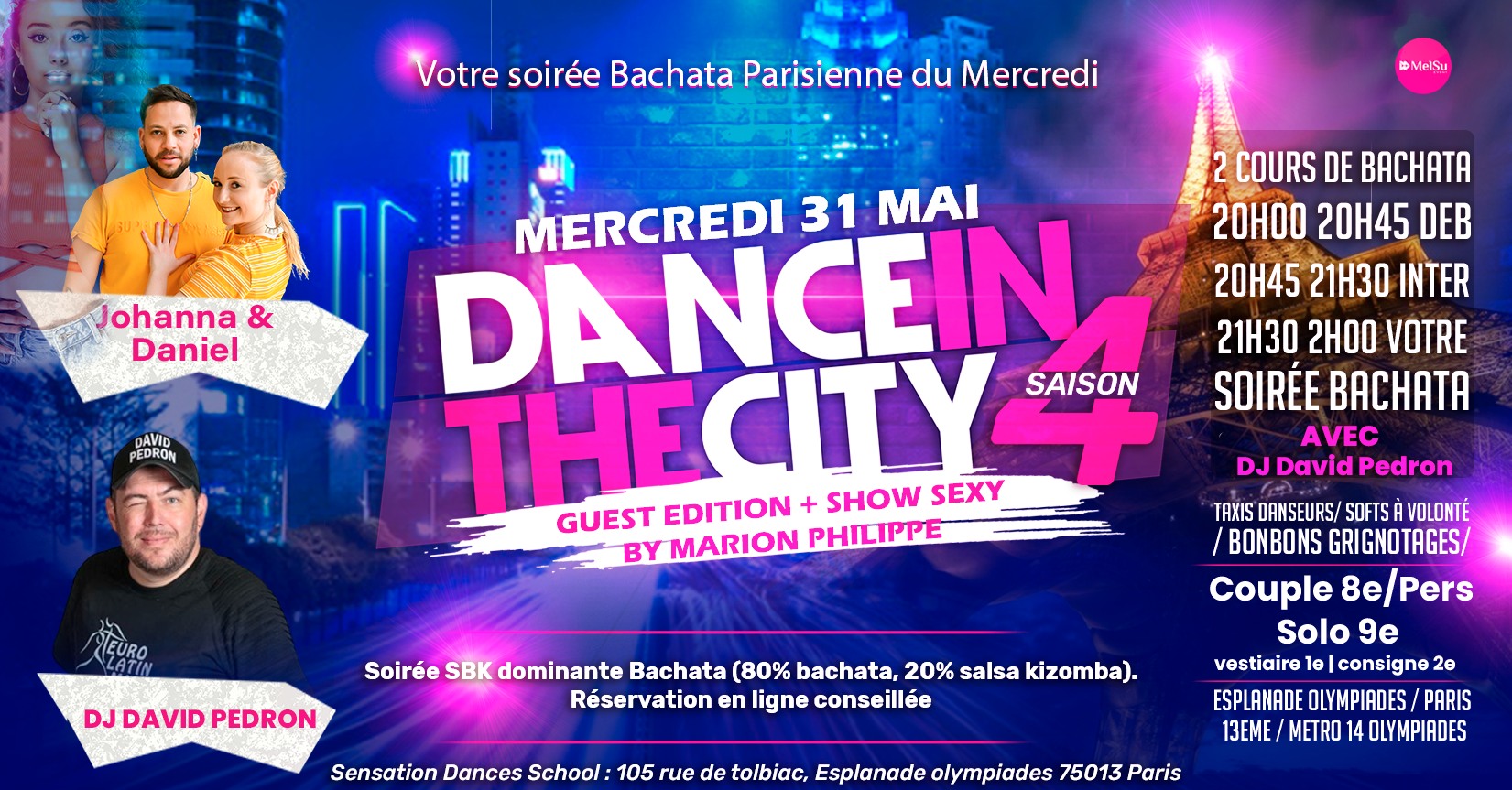 DITC - VOTRE SOIREE BACHATA PARISIENNE - Guest édition : Daniel & Johanna + show Sexy by Marion