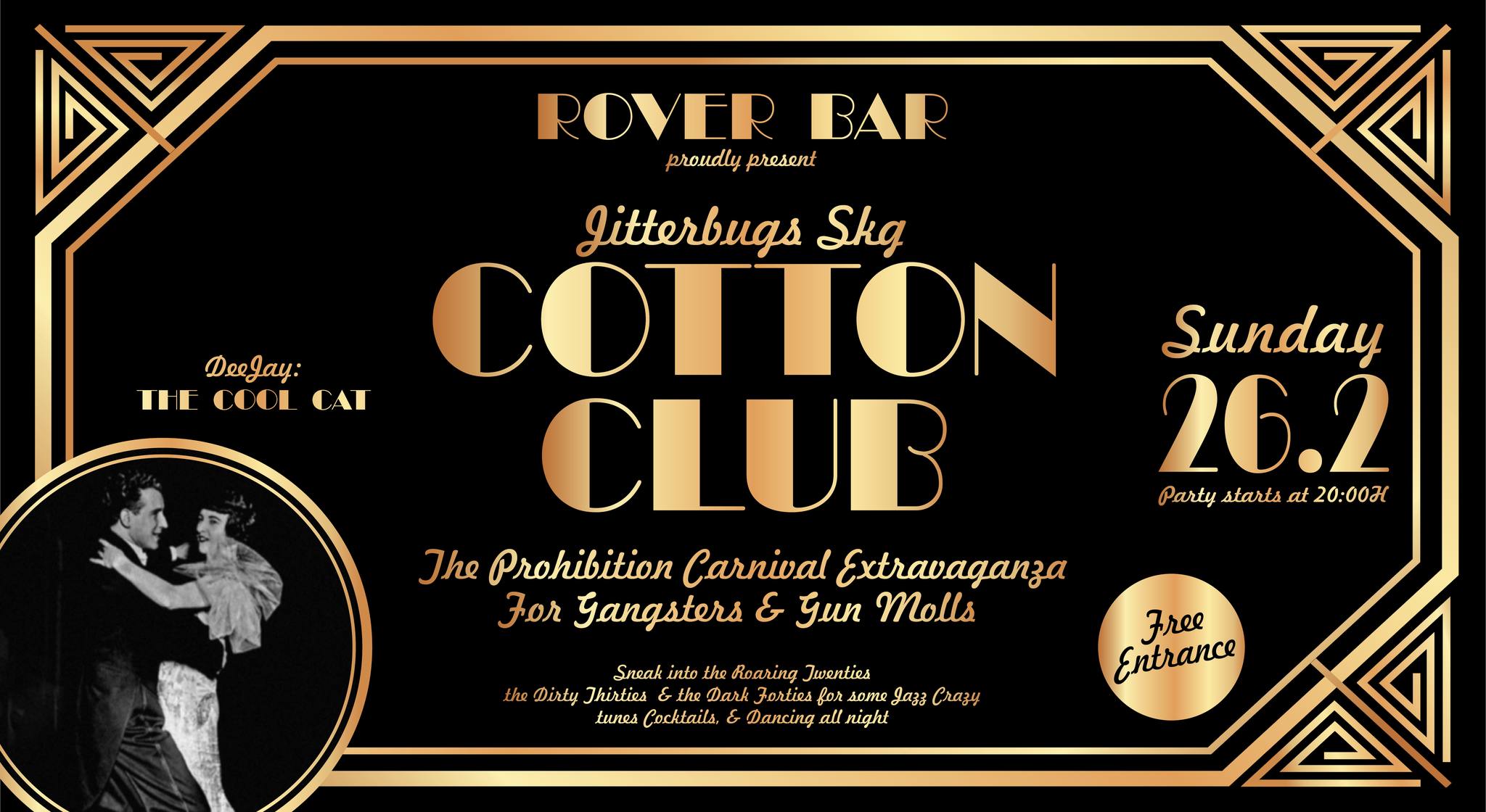 Jitterbugs Skg Carnival Extravaganza "The Cotton Club" @RoverBar Είσοδος Ελεύθερος