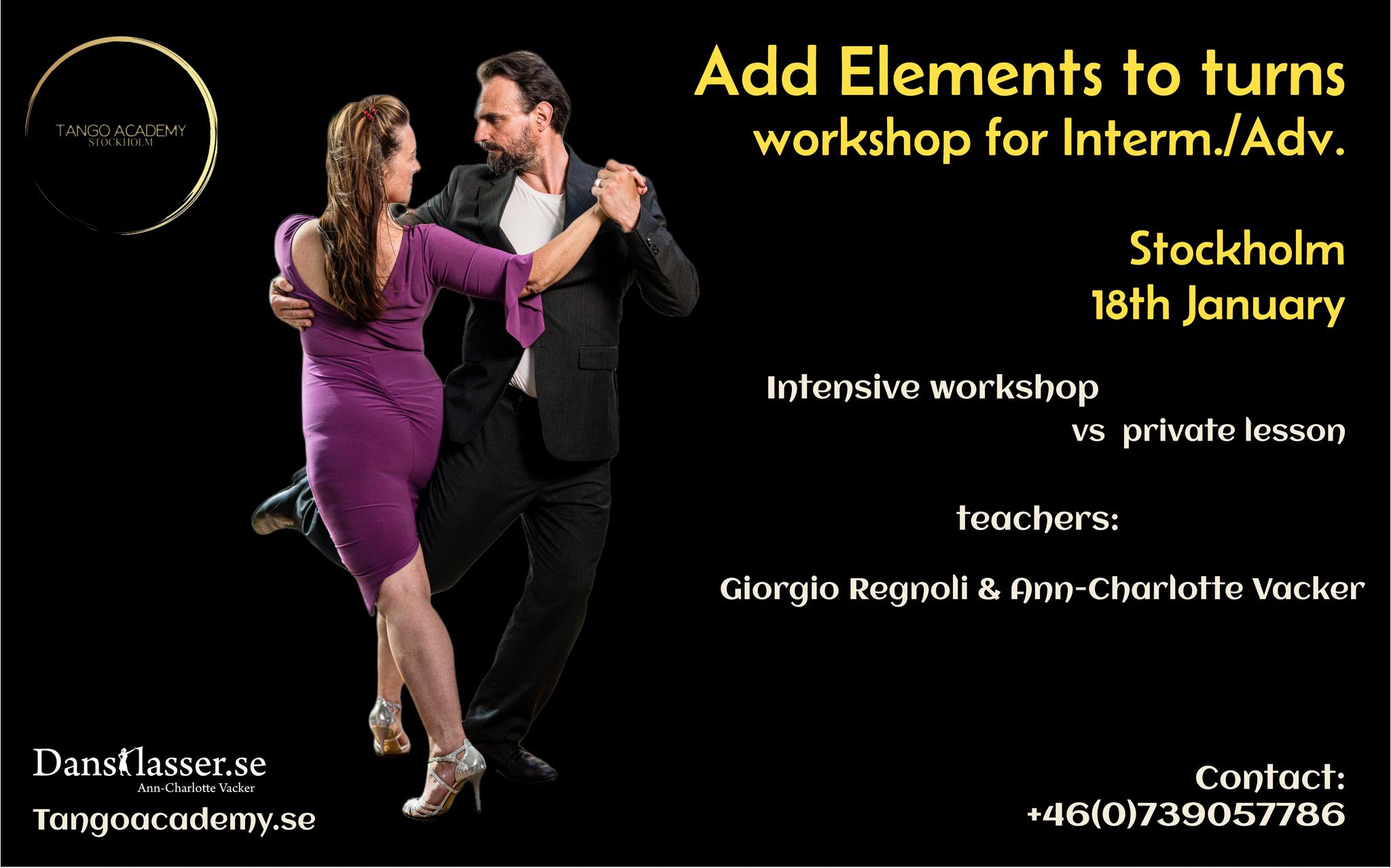 Tango Workshop for Interm. Adv. : "Add elements to your turns!"