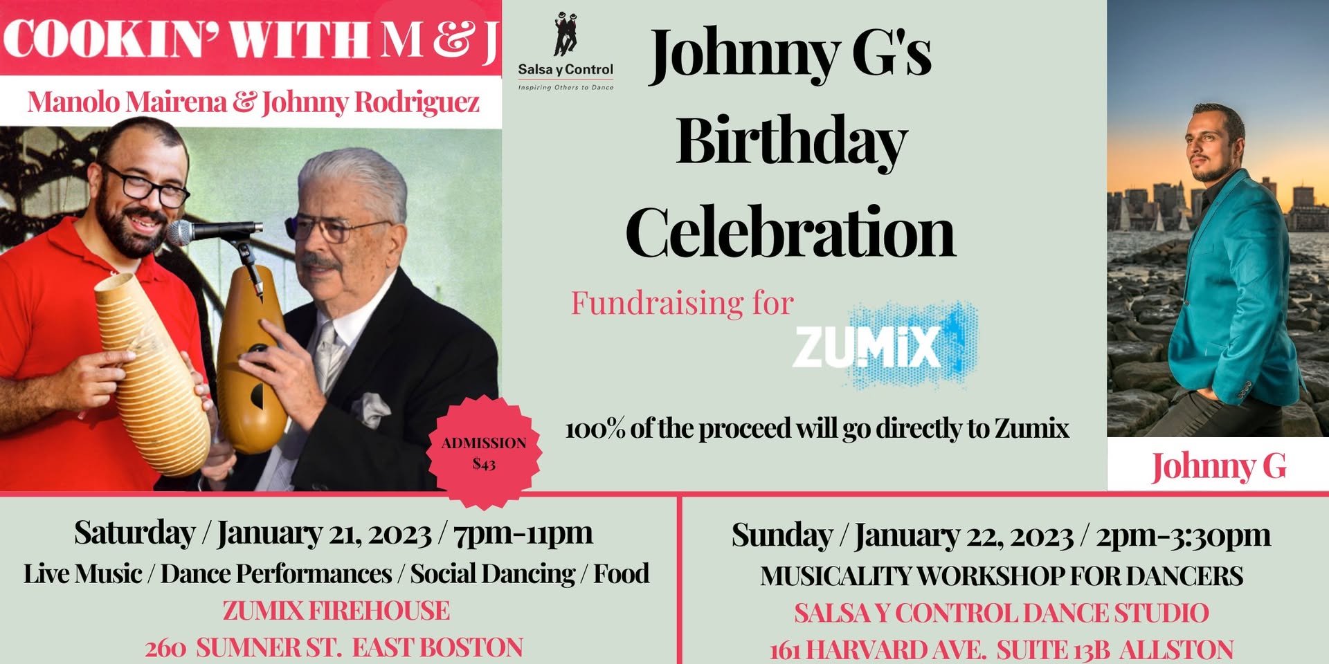 Celebrate Johnny G's Birthday with Manolo Mairena and Special Guest: Johnny "Dandy" Rodriguez