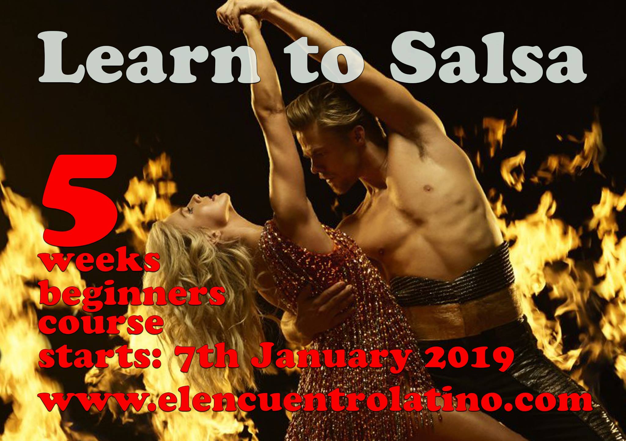 5 weeks beginners salsa course starts 7th January 2019