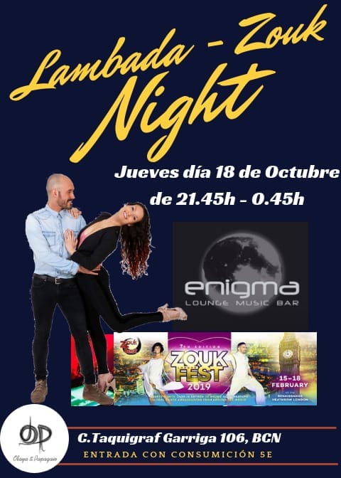 Lambada Zouk Night: Jueves 18 Oct + Fullpass a London ZoukFest!
