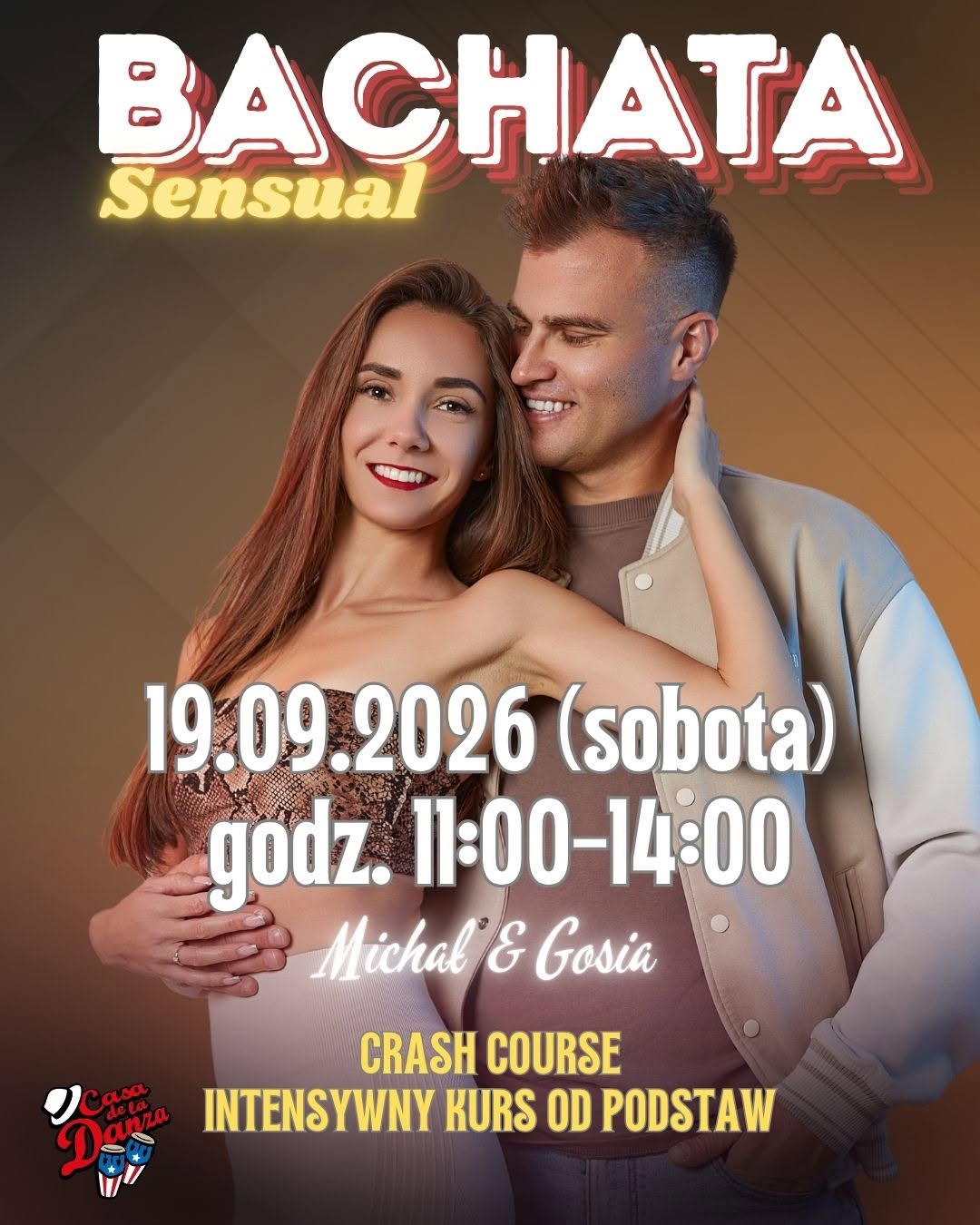 JESIENNY CRASH COURSE BACHATA SENSUAL 19.09 (sobota) MICHAŁ & GOSIA 3h CASA DE LA DANZA