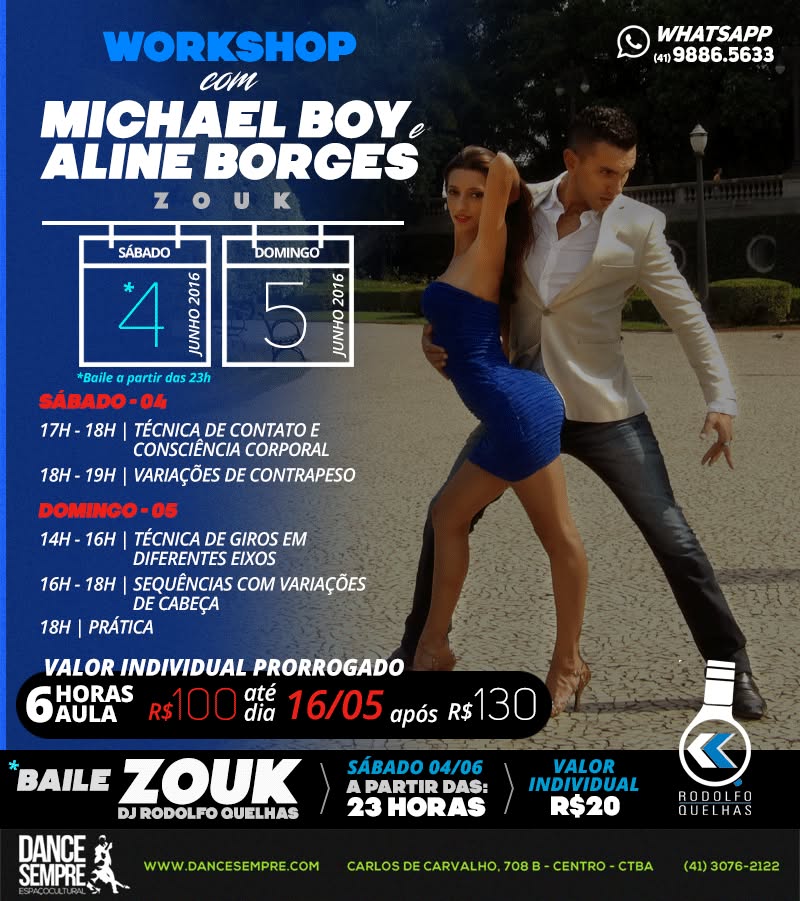 Workshop de Zouk com Michael Boy e Aline Borges