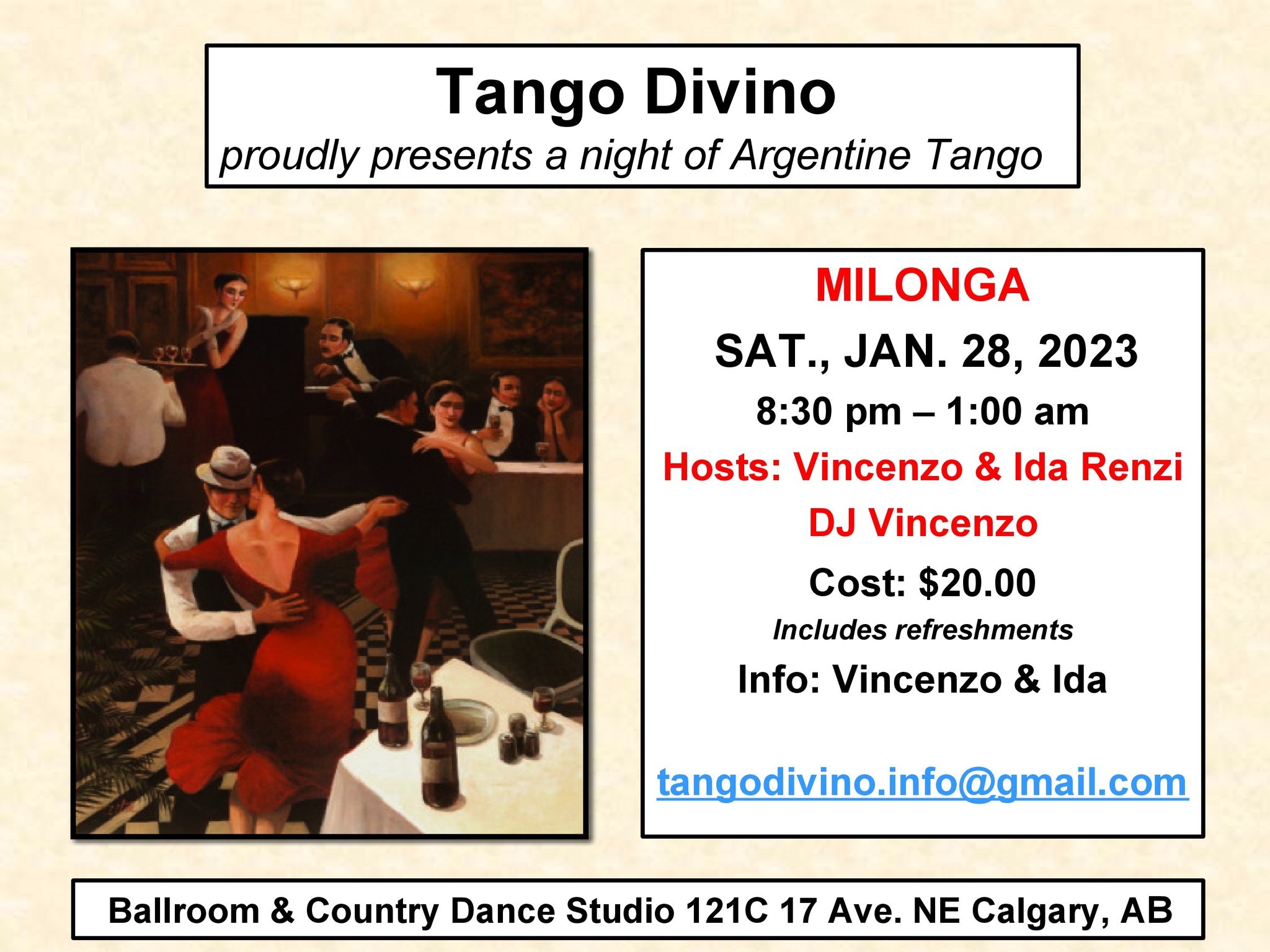 Tango Divino Calgary Milonga